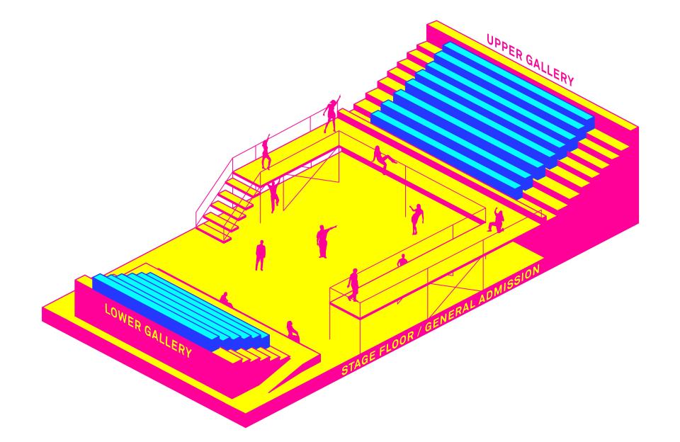 A seating chart for the immersive setup at the Pasadena Playhouse for the musical “Head Over Heels” - Credit: Courtesy Pasadena Playhouse