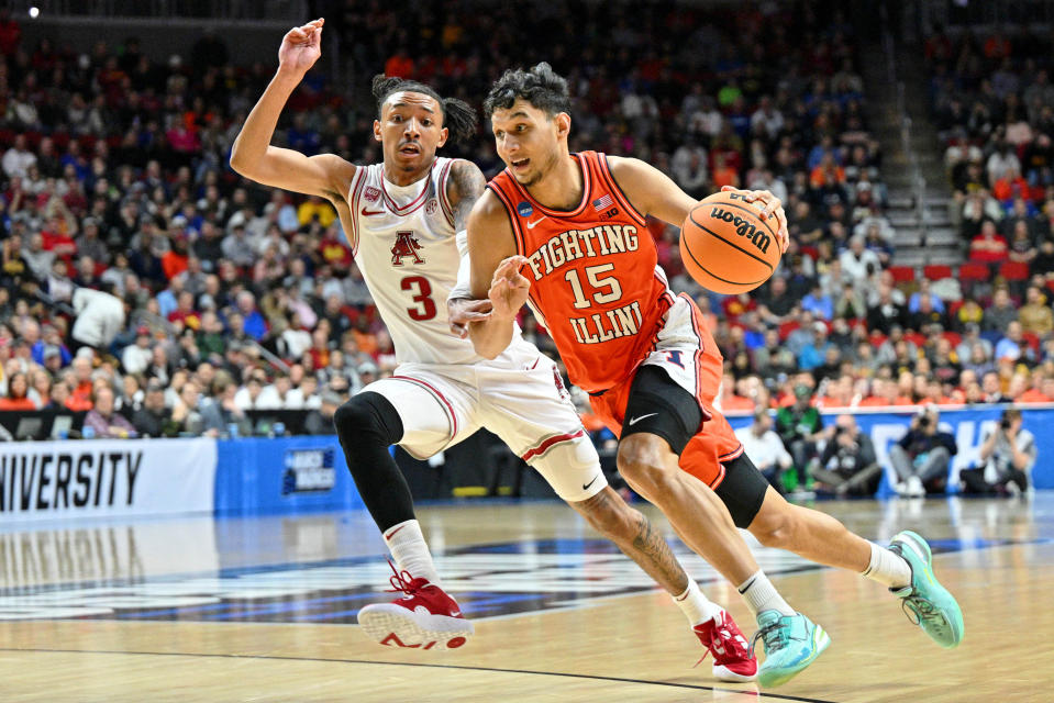 Former Illinois Fighting Illini guard <a class="link " href="https://sports.yahoo.com/ncaab/players/162565" data-i13n="sec:content-canvas;subsec:anchor_text;elm:context_link" data-ylk="slk:RJ Melendez;sec:content-canvas;subsec:anchor_text;elm:context_link;itc:0">RJ Melendez</a> transferred to Georgia for 2023-2024. Jeffrey Becker-USA TODAY Sports