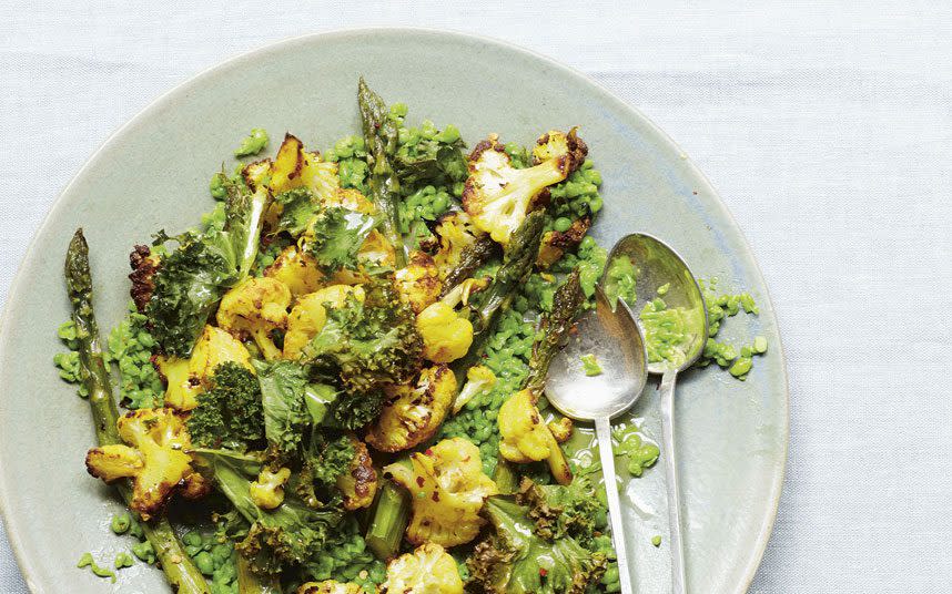 Pea and cauliflower bowl - Credit: CLARE WINFIELD