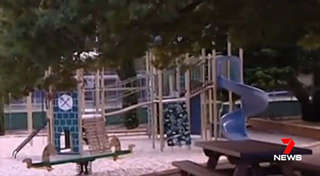 Children were playing at an adjacent park at the time of the shooting. Picture: 7 News