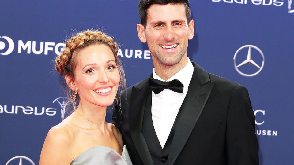 Novak Djokovic, pictured here with wife Jelena in 2019.