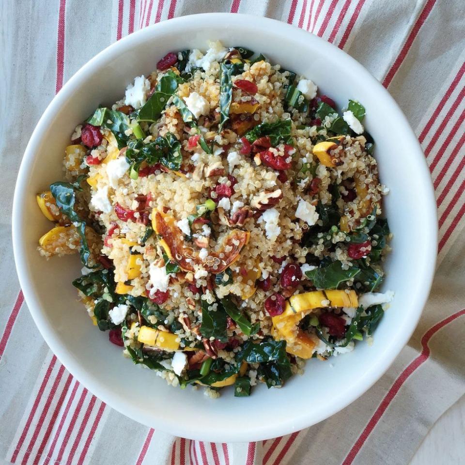 Quinoa Salad With Roasted Squash, Dried Cranberries, and Pecans