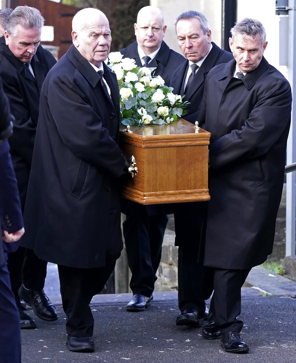 Pallbearers carry the coffin of Ray Illingworth (Danny Lawson/PA) (PA Wire)