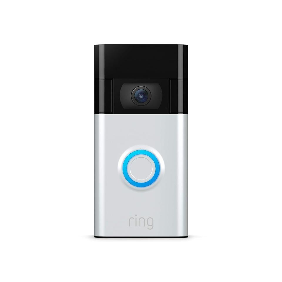 black and silver ring doorbell