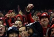 <p>Toronto FC fans celebrate during the MLS Eastern Conference Final, Leg 2 game against Montreal Impact at BMO Field on November 30, 2016 in Toronto, Ontario, Canada. (Photo by Vaughn Ridley/Getty Images) </p>