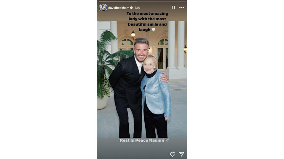 David Beckham with Nicola Peltz's grandmother