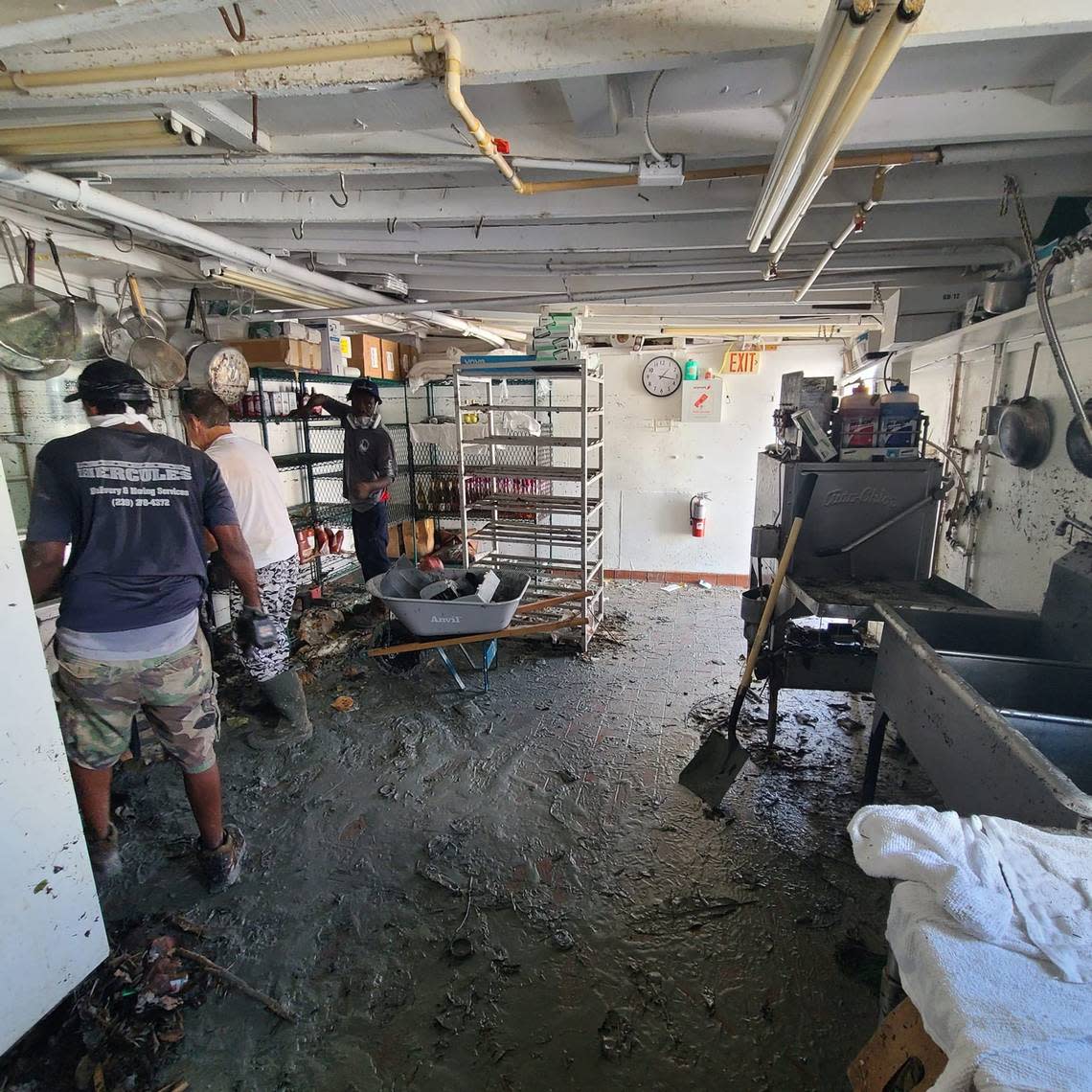 Restoration crews begin the long process in repairing Sanibel’s Lighthouse Café after Hurricane Ian. Owner Dan Billheimer posted this image to the restaurant’s Facebook page on Oct. 12, 2022.