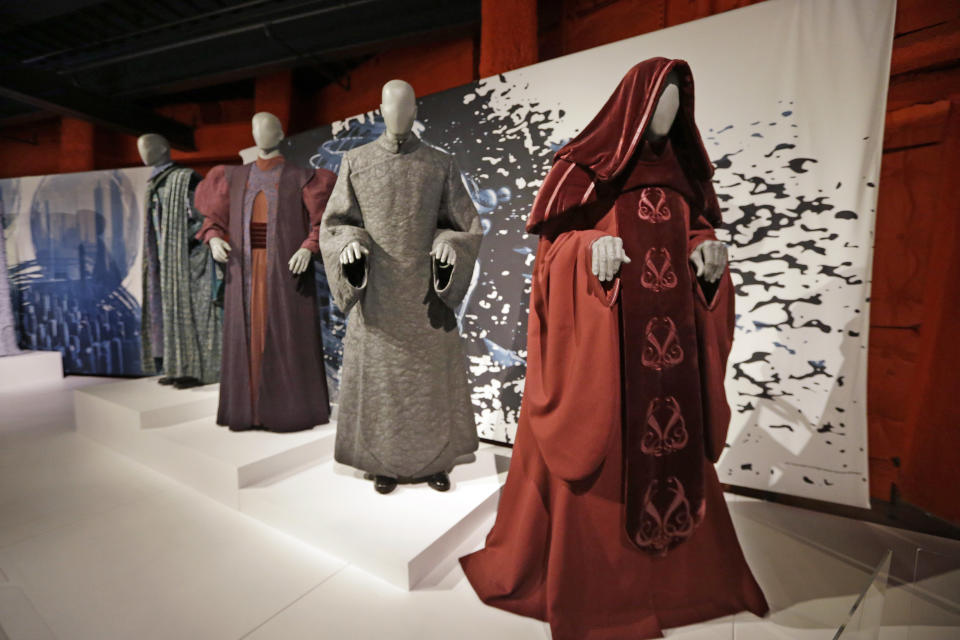 Senate and Trade Federation robes. (AP Photo/Elaine Thompson)