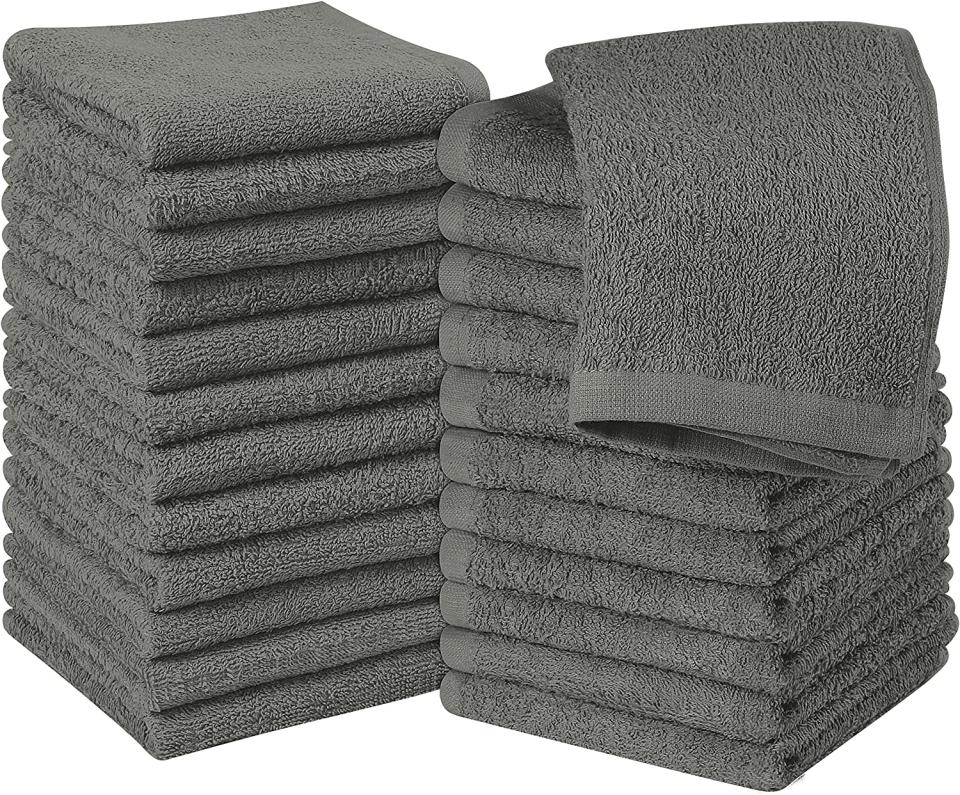 Utopia Towels Cotton Grey Washcloths Set 