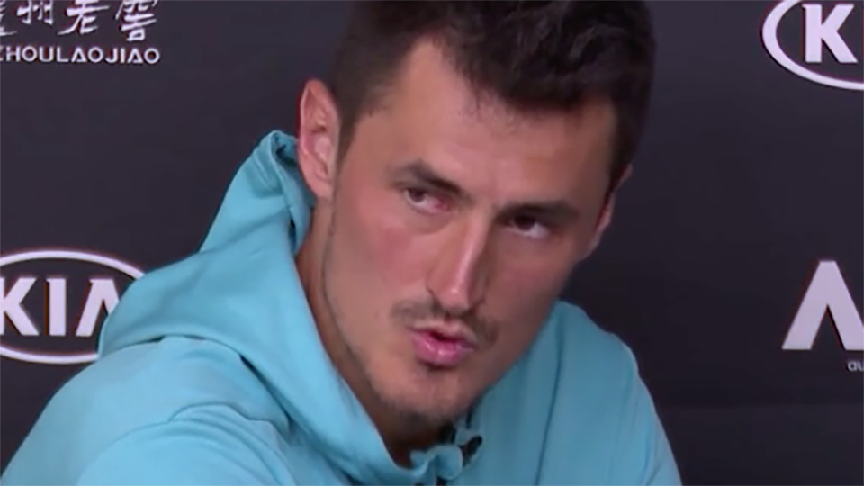 Bernard Tomic erupted in his presser. Image: Omnisport