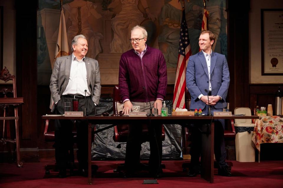 <div class="inline-image__caption"><p>(L-R) Jeff Still as Mr. Assalone, Tracy Letts as Mayor Superba, and Cliff Chamberlain as Mr. Breeding.</p></div> <div class="inline-image__credit">Jeremy Daniel</div>