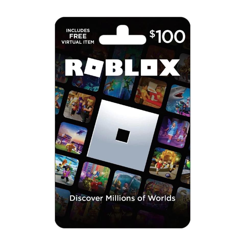 <p><a href="https://www.amazon.com/Roblox-Physical-Gift-Card-Virtual/dp/B0BCFJF51G/?th=1&tag=syn-yahoo-20&ascsubtag=%5Bartid%7C2089.g.38571449%5Bsrc%7Cyahoo-us" rel="nofollow noopener" target="_blank" data-ylk="slk:Shop Now;elm:context_link;itc:0;sec:content-canvas" class="link ">Shop Now</a></p><p>Gift Card</p><p>amazon.com</p>