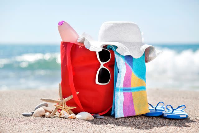 <p>Getty</p> stock image of a beach bag