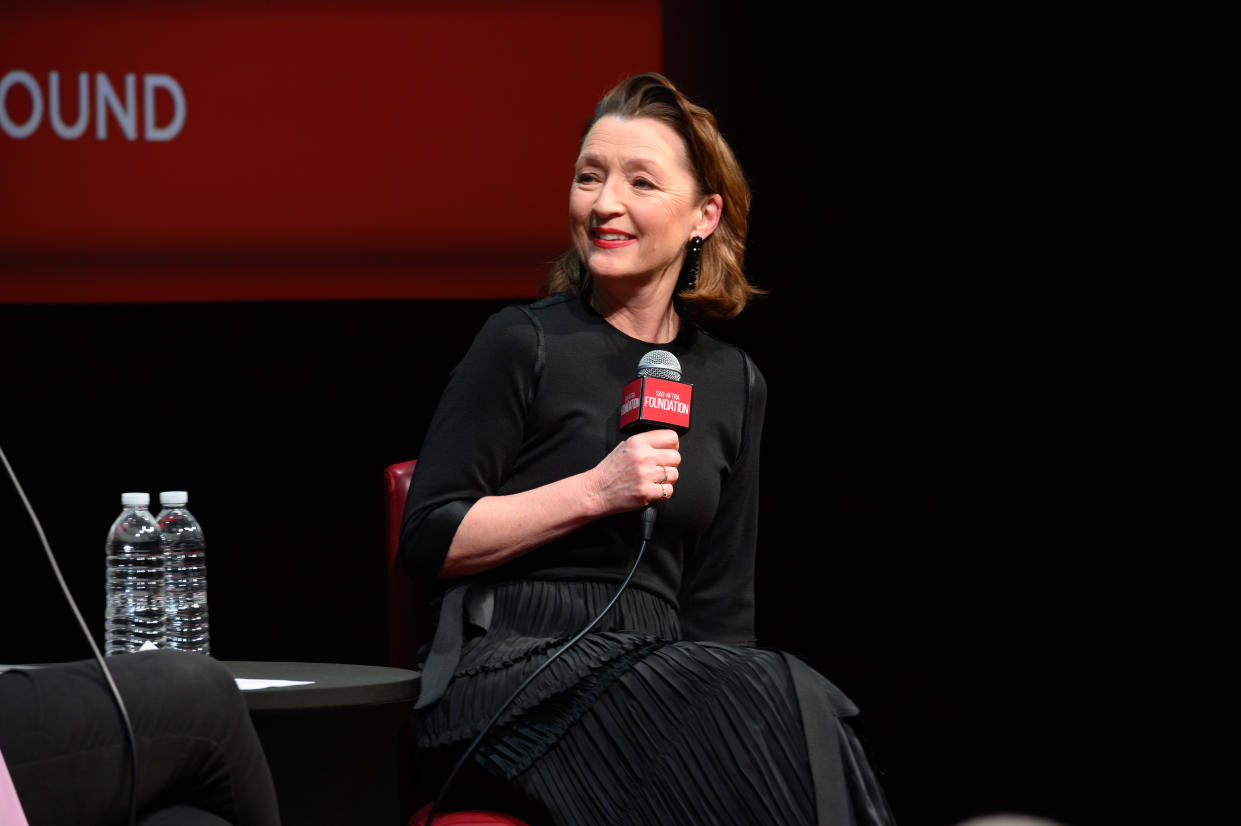 Lesley Manville attends a career retrospective conversation at SAG-AFTRA Foundation on February 18, 2020. (Photo by Noam Galai/Getty Images)