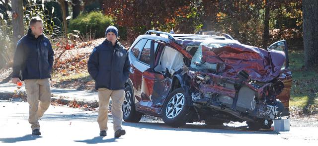 Woman, 79, dies when car and armored vehicle collide in Marshfield