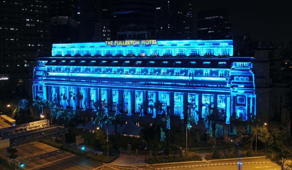 Light projection at The Fullerton Hotel. (Photo: URA)