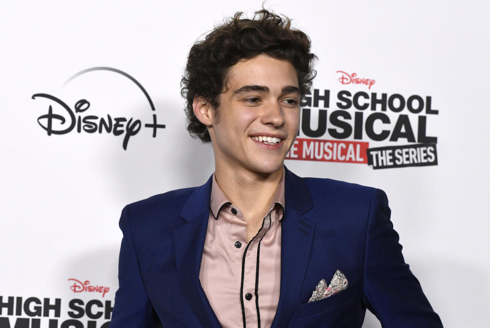 Joshua Bassett attends the Premiere Of Disney+'s "High School Musical: The Musical: The Series" at Walt Disney Studio Lot on November 01, 2019, in Burbank, California