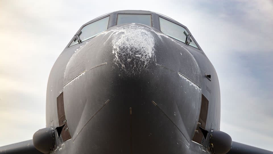 The last B-52 rolled off the production line in 1962. The strategic bombers are decades older than their crews, and some jets show their age. - Oren Liebermann/CNN