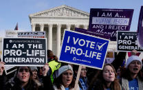 FILE PHOTO: Anti-abortion marchers rally at the Supreme Court during the 46th annual March for Life in Washington