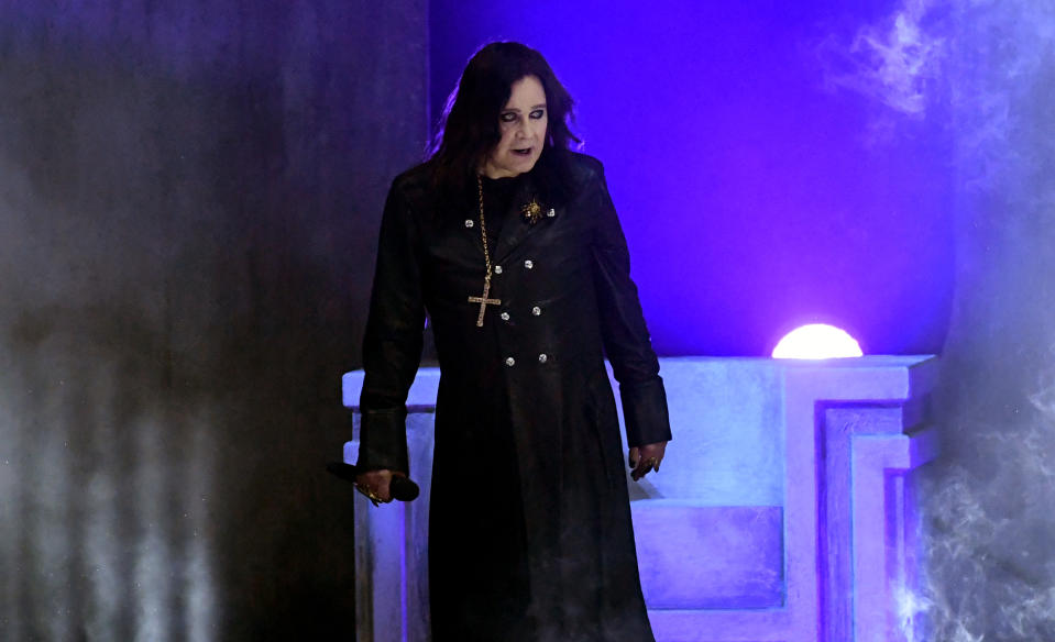 Ozzy Osbourne performs onstage during the 2019 American Music Awards at Microsoft Theater on November 24, 2019 in Los Angeles, California