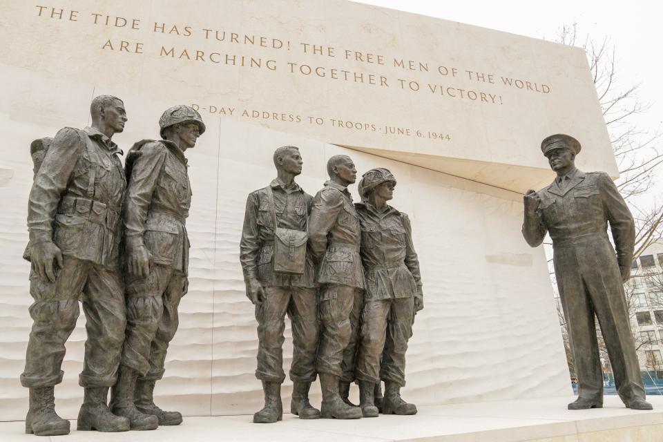 As the supreme Allied commander, this scene of Eisenhower addressing his troops is one of great significance in 20th century American history.