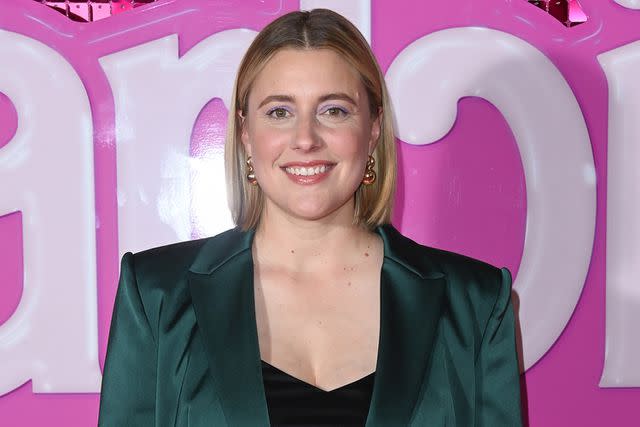 <p>Stuart C. Wilson/Getty Images for Warner Bros.</p> Greta Gerwig in London on July 13, 2023