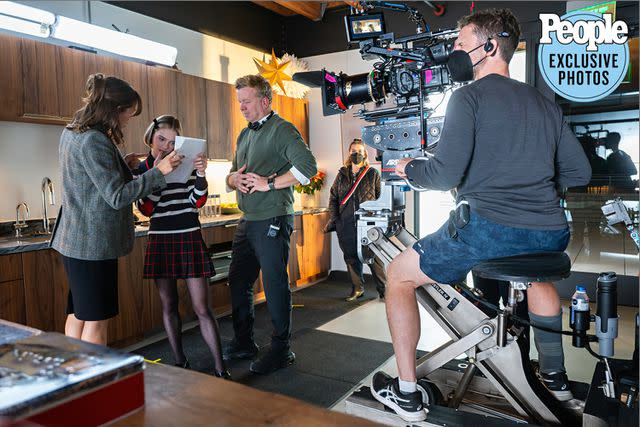 <p>Colleen Hayes/Netflix </p> Jennifer Garner, Emma Myers and McG on the set of Netflix's <em>Family Switch</em> (2023)