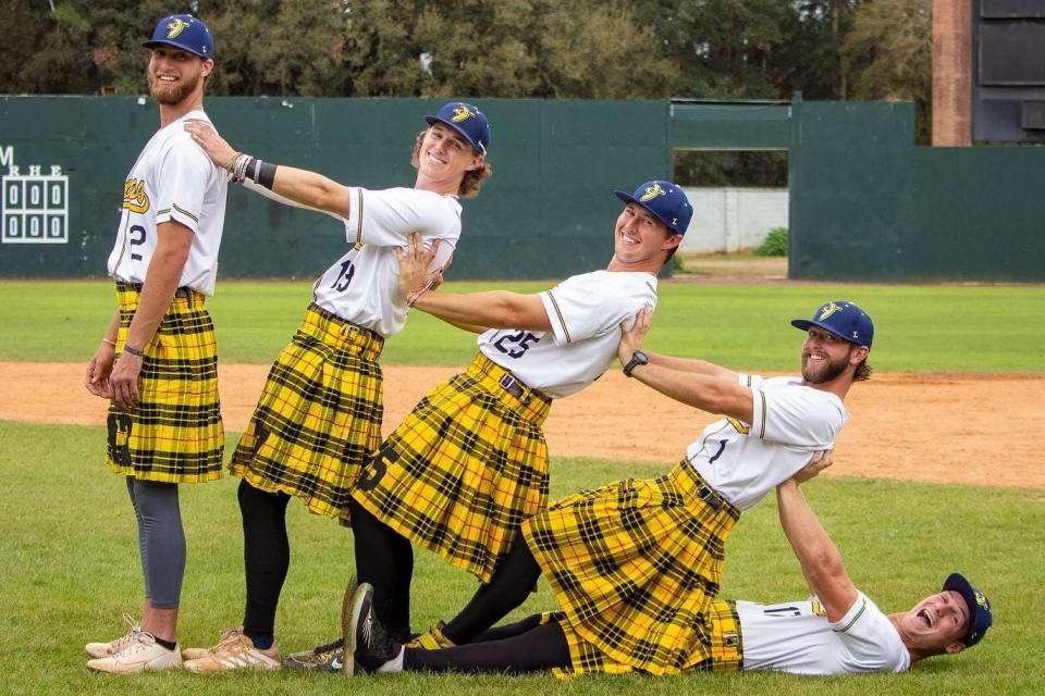 The Savannah Bananas play some of their games dressed in kilts.