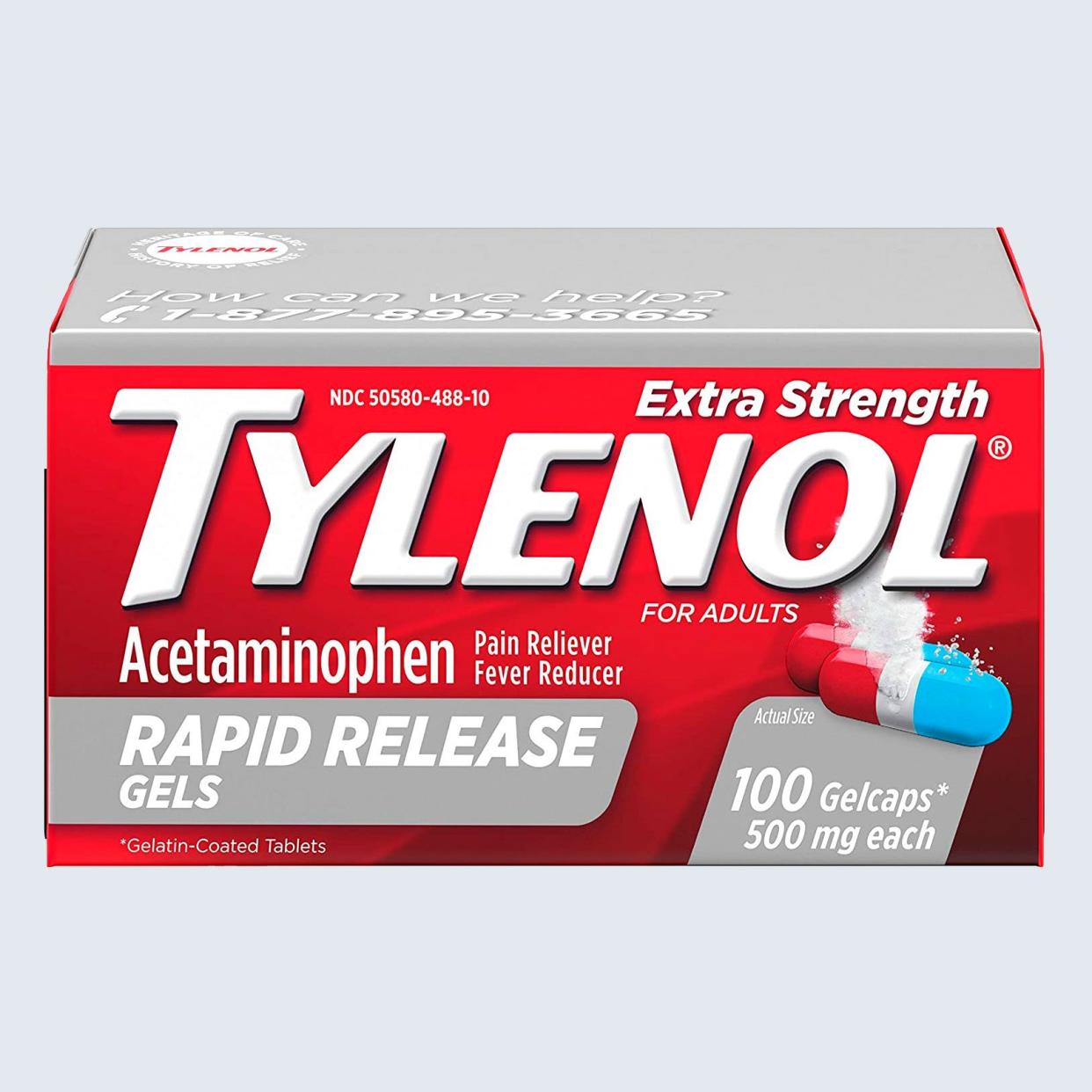 <a href="https://go.skimresources.com?id=131817X1594237&xs=1&url=https%3A%2F%2Fwww.amazon.com%2FTylenol-Strength-Release-Acetaminophen-Reliever%2Fdp%2FB01HI7WP0U%2Fref%3Dsr_1_1_sspa%3Fdchild%3D1%26keywords%3Dtylenol%26qid%3D1597778619%26sr%3D8-1-spons%26psc%3D1%26spLa%3DZW5jcnlwdGVkUXVhbGlmaWVyPUFFVk1NRzkwVVQ4STUmZW5jcnlwdGVkSWQ9QTA5MzgzMTYxN0FDS1BXSjFWRFdJJmVuY3J5cHRlZEFkSWQ9QTA3NjYyOTQzNkhDSFNUUTZMTDlIJndpZGdldE5hbWU9c3BfYXRmJmFjdGlvbj1jbGlja1JlZGlyZWN0JmRvTm90TG9nQ2xpY2s9dHJ1ZQ%3D%3D" rel="noopener" target="_blank" data-ylk="slk:Tylenol;elm:context_link;itc:0;sec:content-canvas" class="link rapid-noclick-resp">Tylenol</a><span class="site_url"><a href="https://go.skimresources.com?id=131817X1594237&xs=1&url=https%3A%2F%2Fwww.amazon.com%2FTylenol-Strength-Release-Acetaminophen-Reliever%2Fdp%2FB01HI7WP0U%2Fref%3Dsr_1_1_sspa%3Fdchild%3D1%26keywords%3Dtylenol%26qid%3D1597778619%26sr%3D8-1-spons%26psc%3D1%26spLa%3DZW5jcnlwdGVkUXVhbGlmaWVyPUFFVk1NRzkwVVQ4STUmZW5jcnlwdGVkSWQ9QTA5MzgzMTYxN0FDS1BXSjFWRFdJJmVuY3J5cHRlZEFkSWQ9QTA3NjYyOTQzNkhDSFNUUTZMTDlIJndpZGdldE5hbWU9c3BfYXRmJmFjdGlvbj1jbGlja1JlZGlyZWN0JmRvTm90TG9nQ2xpY2s9dHJ1ZQ%3D%3D" rel="noopener" target="_blank" data-ylk="slk:amazon.com;elm:context_link;itc:0;sec:content-canvas" class="link rapid-noclick-resp">amazon.com</a></span><span class="product_price">$10.47</span>