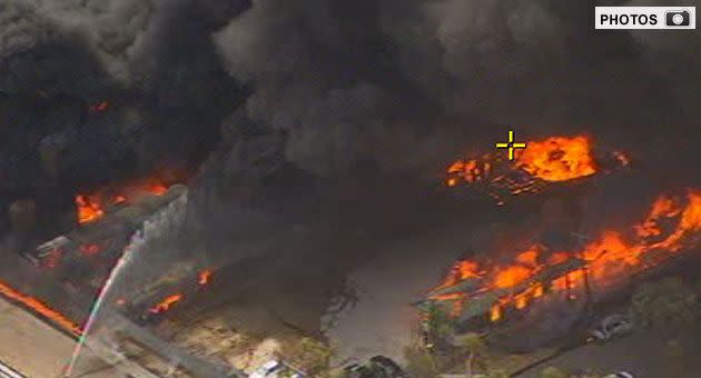 Fireball at Adelaide oil depot. Photo: 7News Adelaide