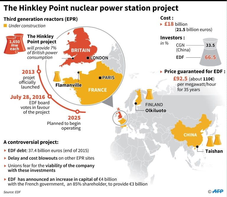 The nuclear power plant planned for Hinkley Point in the UK