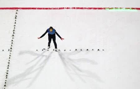 Ski Jumping - Pyeongchang 2018 Winter Olympics - Men's Team Final - Alpensia Ski Jumping Centre - Pyeongchang, South Korea - February 19, 2018 - Robert Johansson of Norway competes. REUTERS/Carlos Barria