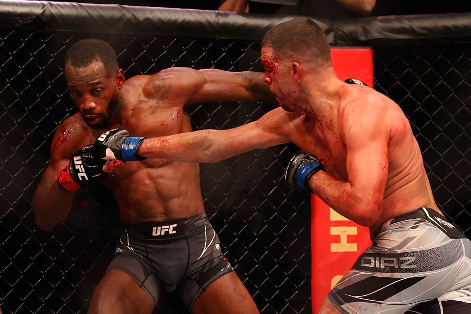 Leon Edwards survives a late rally by Nate Diaz (Getty Images)