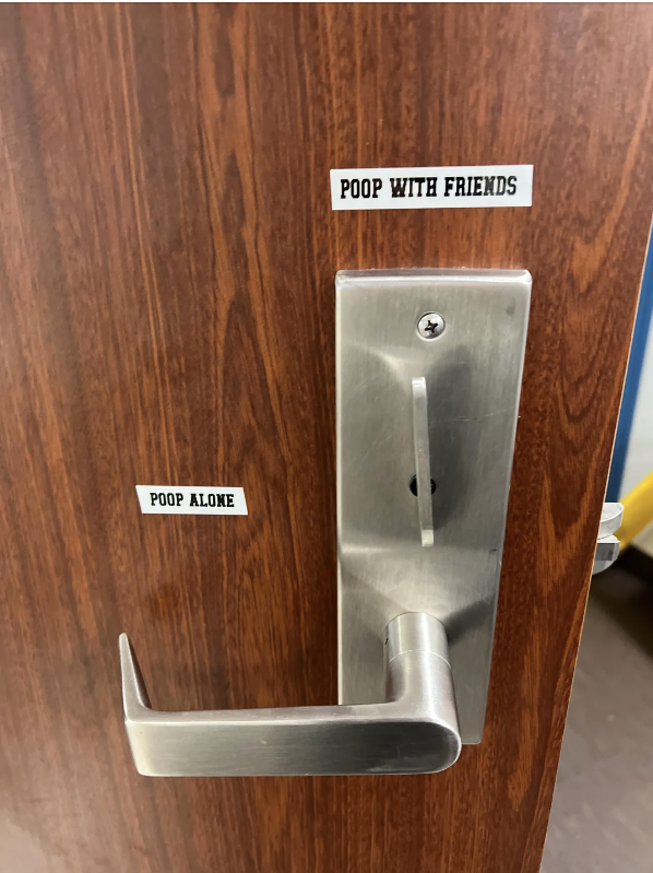 <div><p>It's "Poop alone" for me, thanks!</p></div><span> tink053184 / Via <a href="https://www.reddit.com/r/funny/comments/y9yrbd/the_lock_on_our_bathroom_door_in_the_break_room/" rel="nofollow noopener" target="_blank" data-ylk="slk:reddit.com;elm:context_link;itc:0;sec:content-canvas" class="link ">reddit.com</a></span>