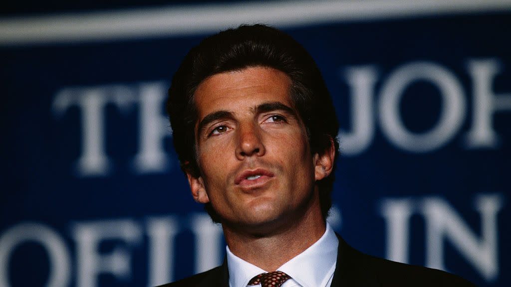 john kennedy, jr attends ceremony awarding the john kennedy prize