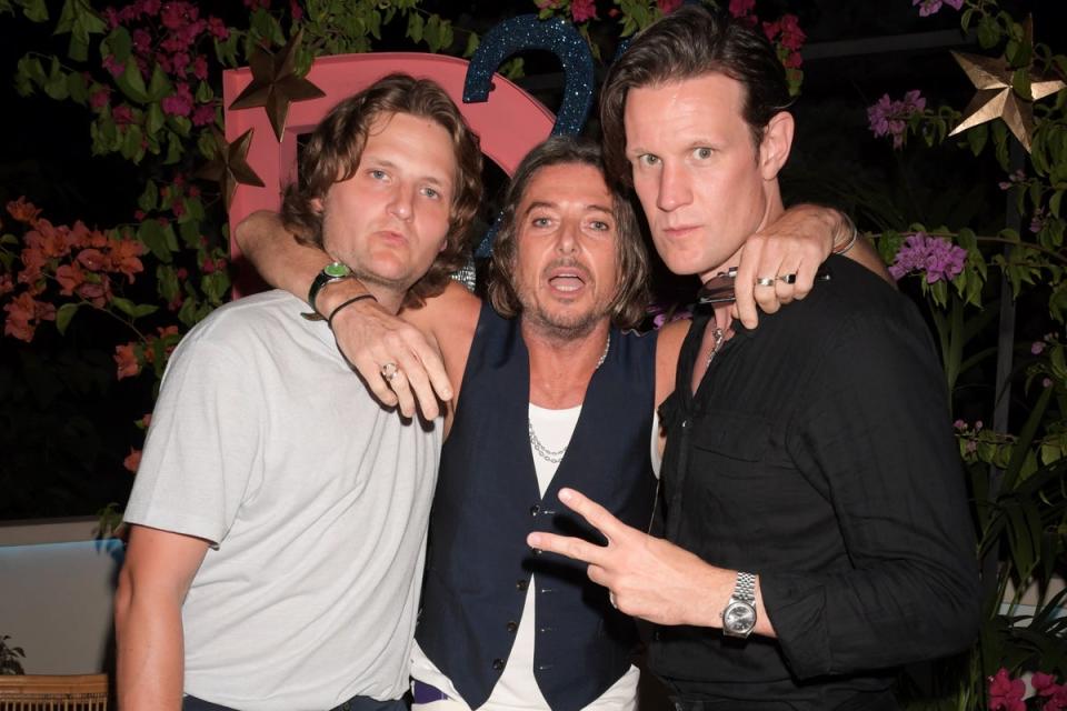 Deliciously Sorted's Star-Studded 20th Anniversary Party In Ibiza: IBIZA, SPAIN - AUGUST 08: (L to R) Jay Sharrock, Darren Strowger and Matt Smith attend Deliciously Sorted's Star-Studded 20th anniversary party on August 8, 2022 in Ibiza, Spain. (Dave Benett)