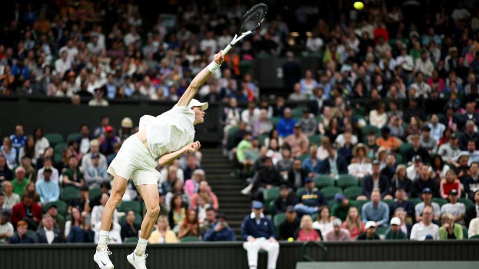 Jannik Sinner on the first day of Wimbledon 2023