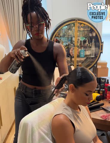 <p>Mei De Silva</p> Sai De Silva gets ready for Jason Wu show during New York Fashion Week