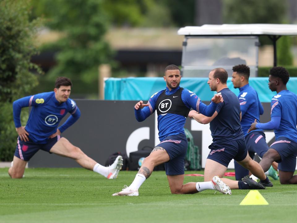 England’s players training at Spurs Lodge (Getty Images)