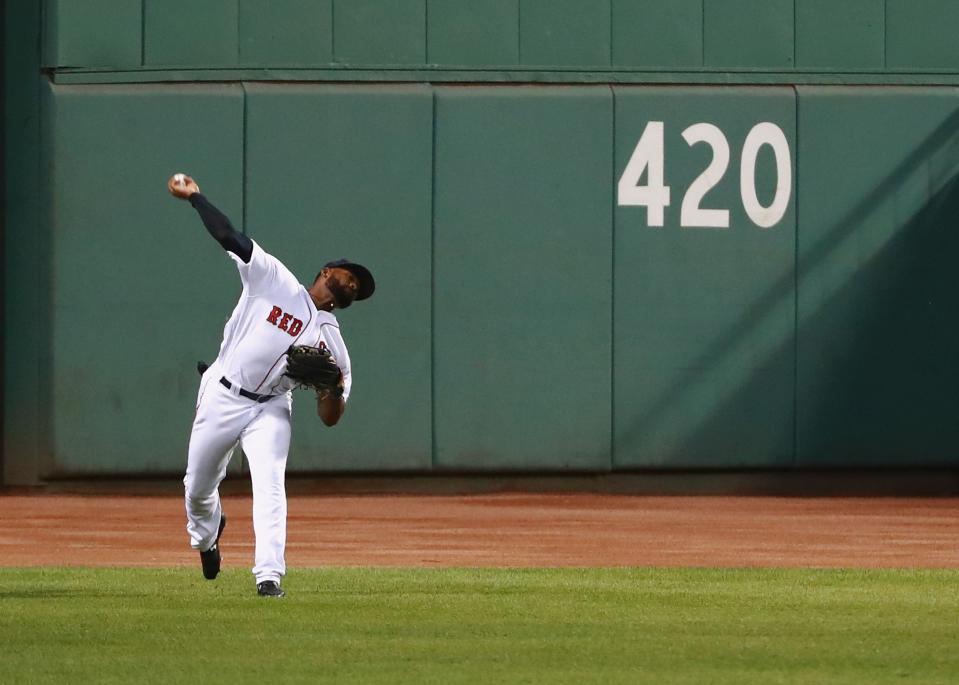 Jackie Bradley Jr. has a cannon for an arm. (Getty Images)