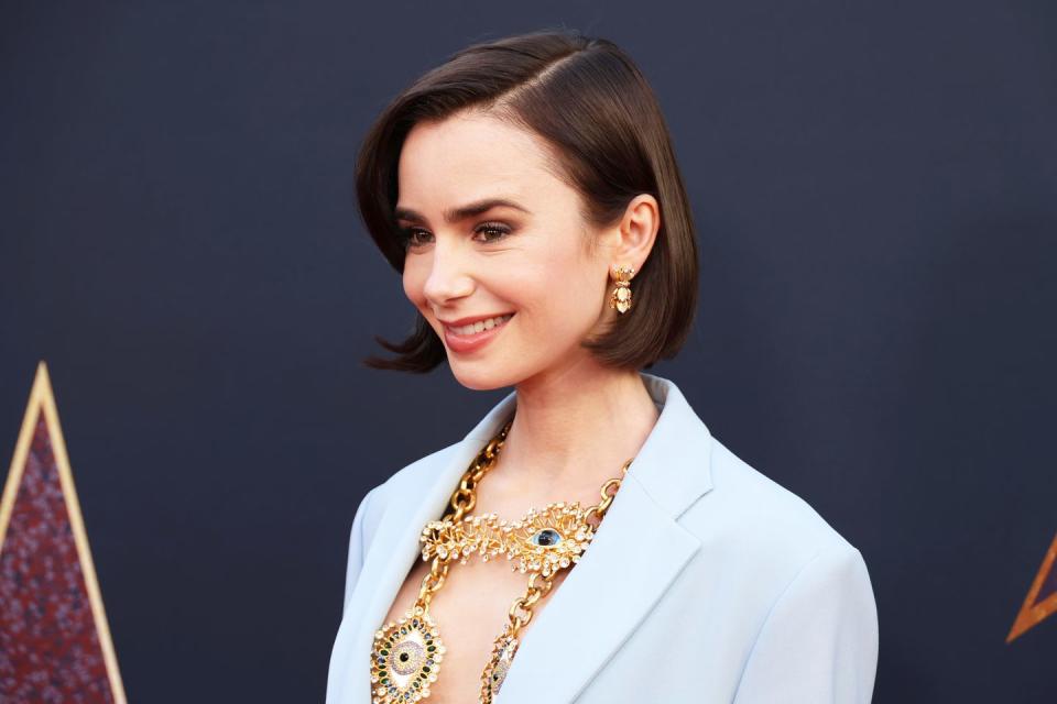 lily collins reveals shorter hair