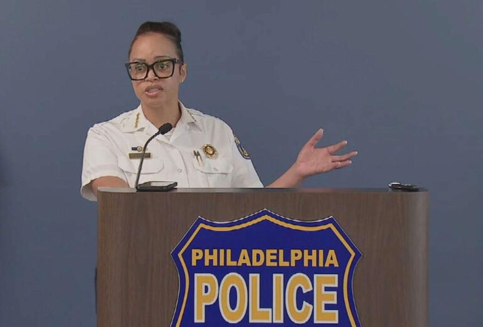 PHOTO: Philadelphia Police Commissioner Danielle Outlaw speaks at an Aug. 16, 2023, news conference, explaining how 27-year-old Eddie Irizzary was killed in an officer-involved shooting. (WPVI)