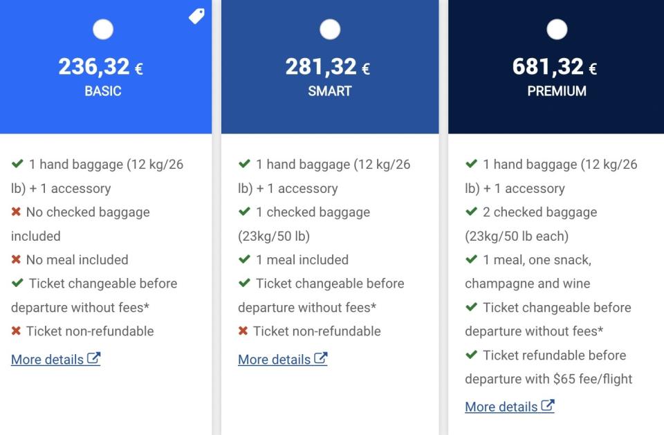 screenshot about fare breakdown