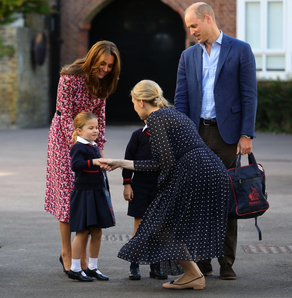 <h1 class="title">Princess Charlotte's First Day Of School</h1><cite class="credit">Aaron Chown/Getty Images</cite>