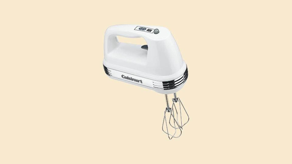 This Hand Mixer from Cuisinart comes with a storage attachment so you won't misplace the beaters.