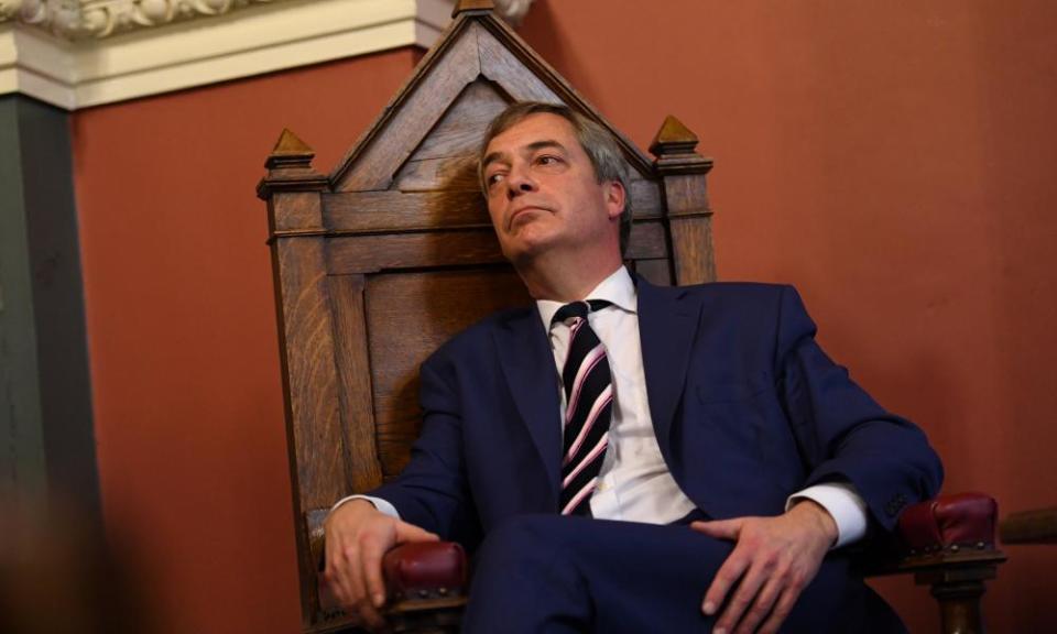 Nigel Farage at Trinity College, Dublin, in February.