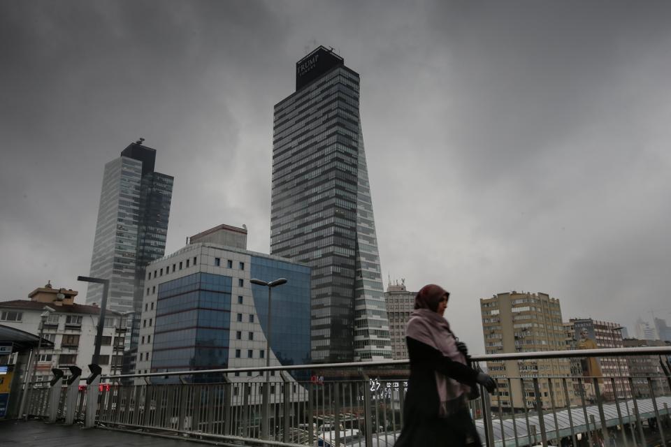 The conjoined Trump Towers are seen in Istanbul in 2015.  