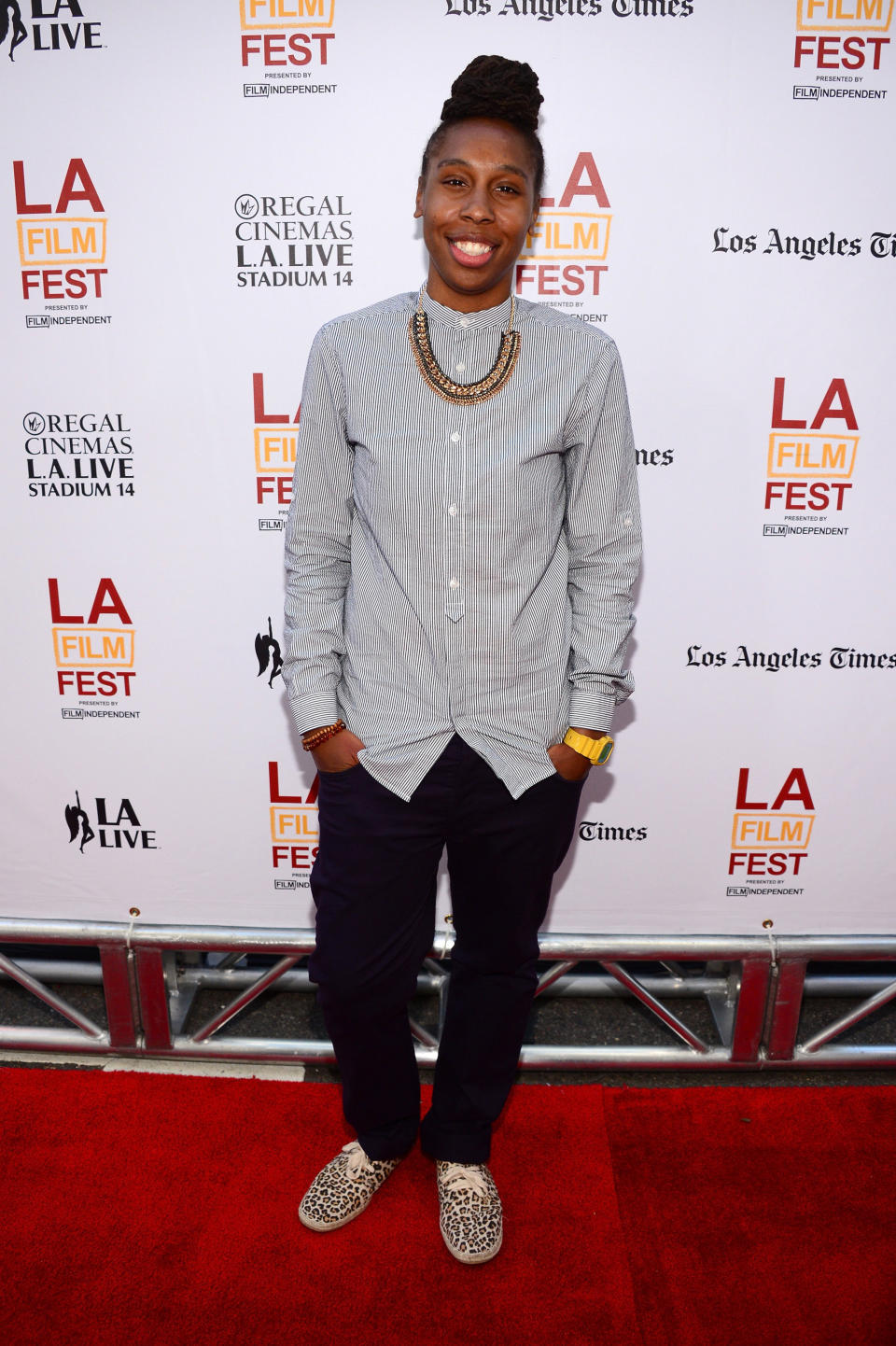 At the premiere of&nbsp;"Dear White People" in Los Angeles.&nbsp;