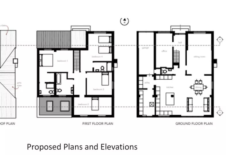 The proposed plans for 2 Walnut Close in Cheltenham