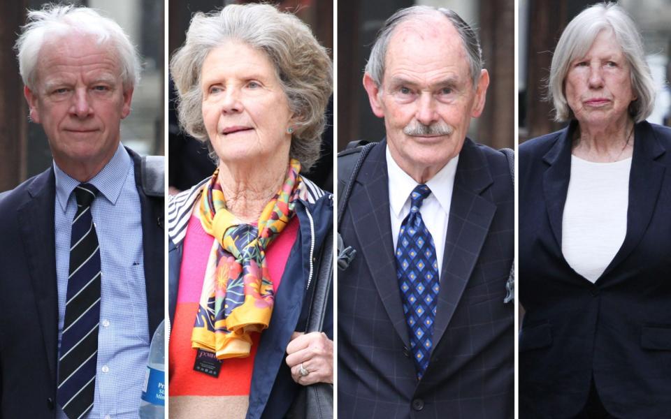 The Dyers' neighbours (L-R) Dr Andrew Cross, Susan Small and husband David Small, Patricia Webb, who objected to their planning applications